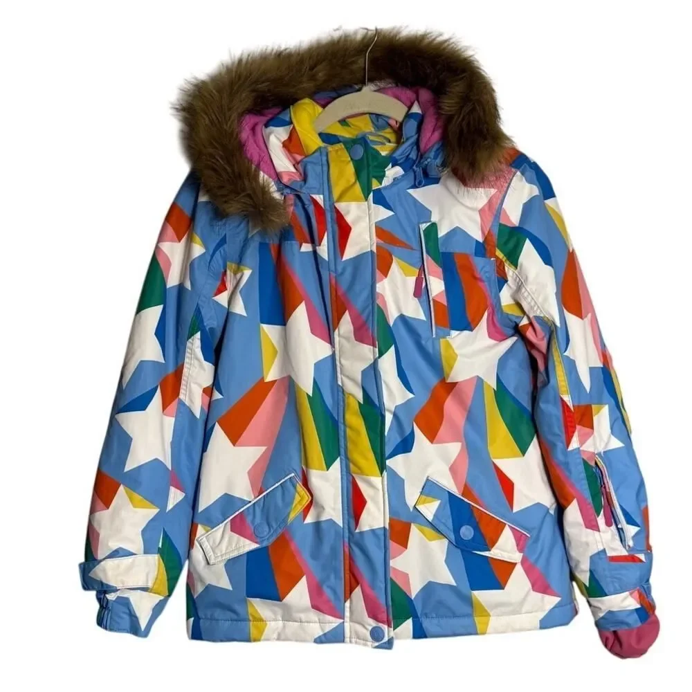 Boden All-Weather Star Pattern Waterproof Ski Jacket Girl’s Sz. 11-12Y